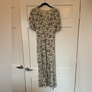 Christy Dawn Cream and Blue Floral Midi Dress